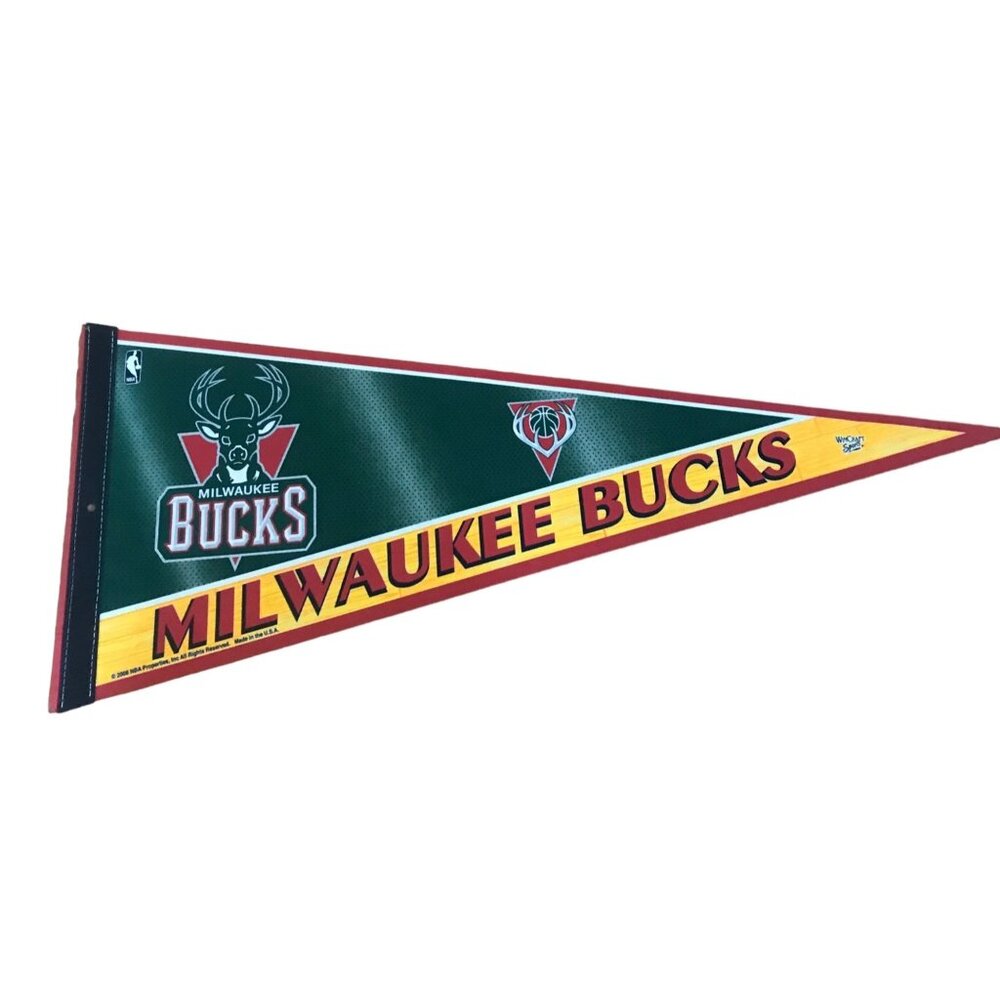 Milwaukee Bucks Pennant 2008 NBA WinCraft Basketball USA 12 x 30"